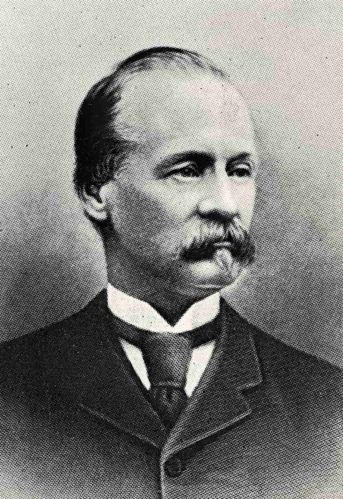 Black and white portrait photograph of William Sharon.